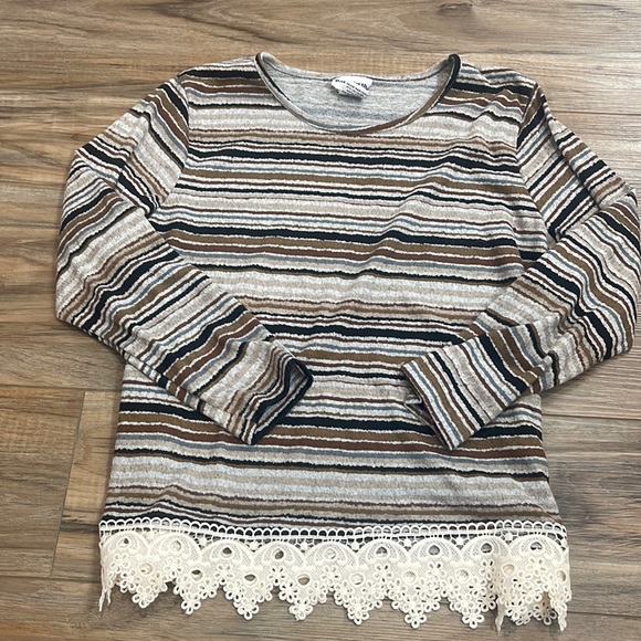 Bon Worth Tops - Striped Long Sleeve